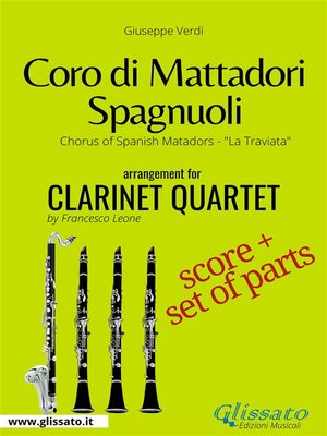 cover image of Coro di Mattadori Spagnuoli--Clarinet Quartet score & parts